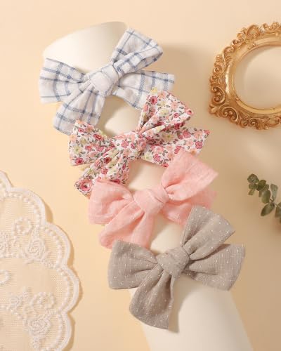 doboi 10PCS Baby Headbands Nylon Hair Bows for Girls Infant Newborn - color: beige