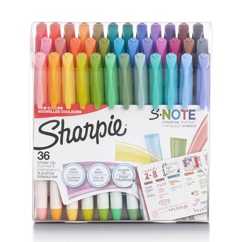 Sharpie S-Note Chisel Tip Pastel Markers & Highlighters, Assorted Colors Markers Set, Back to School Supplies & Teacher Essentials, Bulk 36 Pack - size: 36 Count - Assorted