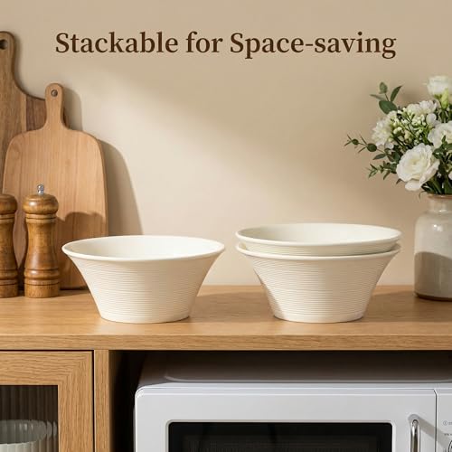 Ceramic Ramen Bowls Set of 3, 34 oz Noodle Bowls, 8 Inch - size: Soup Bowls Set of 3