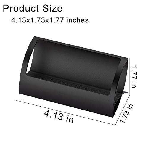 Metal Business Card Holder for Desk, Modern Aluminum Business Card Display Holder Stand, Desktop Name Card Rack Organizer Desk Accessory for Office Home (Black) - color: Black