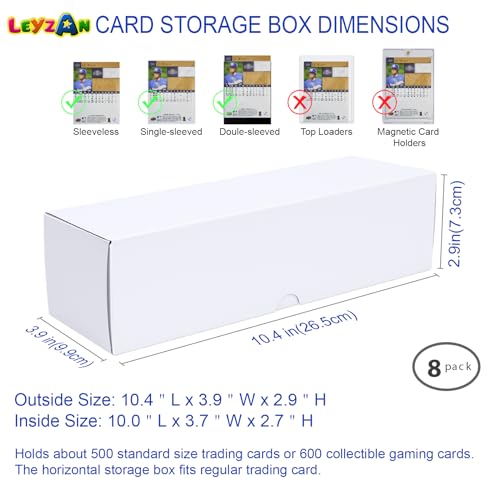 Trading Card Storage Box, 8-Pack 600 Count Cardboard TCG & Sport Card Box - size: 8 piece 10in for Standard