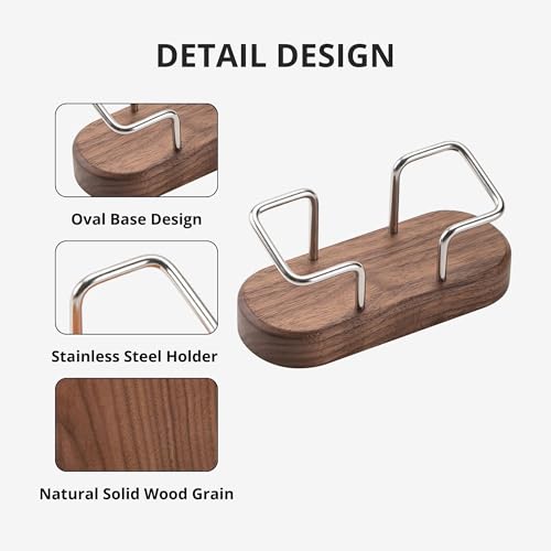 muso wood Business Card Holder for Desk, Wooden Creative Business Card Display for Desk, Wood Business Card Stand for Office, Tabletop (Walnut 1pack)