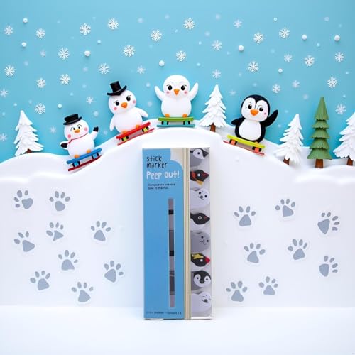 Penguin Kawaii Sticky Notes, Page Flags, Index Tabs, Self-Stick Memo Pad with Cute Animal Designs