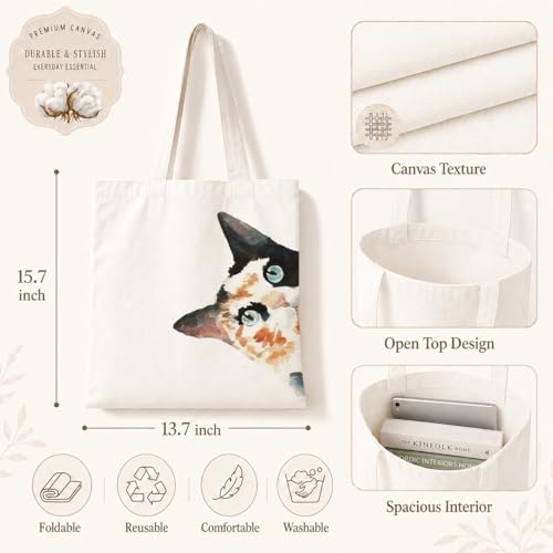 Funny Canvas Tote Bag, Reusable Shoulder Grocery Bag, Holiday Gift Bags for Friends, 13.7x15.7 inch - color: Style 03