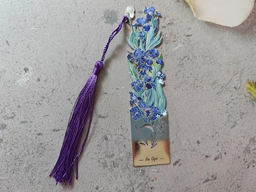 Ouyatoyu 5pcs Metal Bookmarks with Tassel, Flower Theme Pretty Book Marks for Reading, Cute Book Markers for Writers, Kids, Teens, Men Readers, Women Readers, Reading Accessories Gifts for Book Lovers