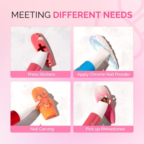 MelodySusie 5Pcs Nail Art Sculpture Pen Brushes - color: Red, White, Pink, Blue, Black, size: 5