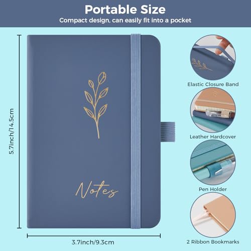 NIRMIRO 3 Pack Small Pocket Journaling Notebooks with Pen, A6 (3.7" x 5.7"), for Women/Men Work Writing Travel Business, School Office Supplies - color: 3 flower, size: A6