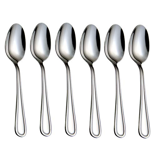 Teaspoons Stainless Steel 18/0 Tea Spoons 6 Pcs, 6.29 Inches - size: 6pcs-round