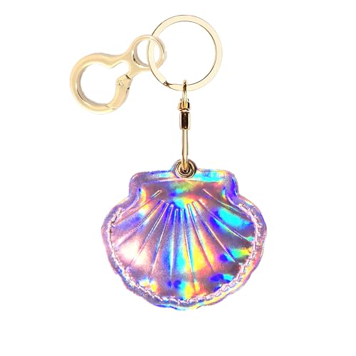 Leather Keychain holder Protective Case Compatible with Apple AirTag - color: Purple