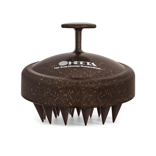 HEETA Scalp Massager Hair Growth Scrubber for Dandruff Removal Hair Care - color: Dark Brown