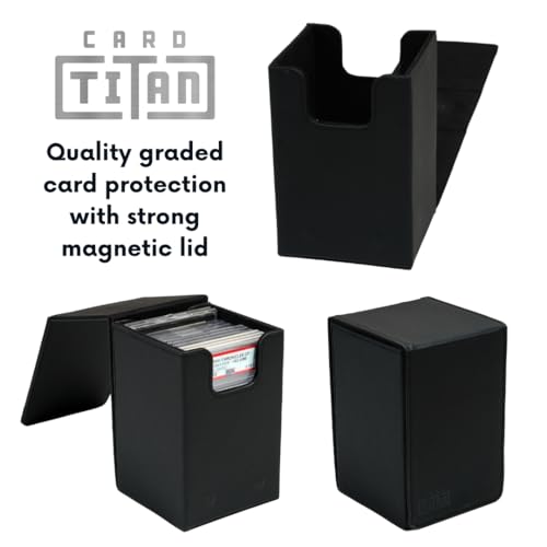 Titan Slab Box Single Row - Trading Card Storage Box for Sports and TCG Cards - Card Case Fits PSA, BGS, SGC and CSG Graded Card Slabs - color: Single Row - Black, size: Single Row