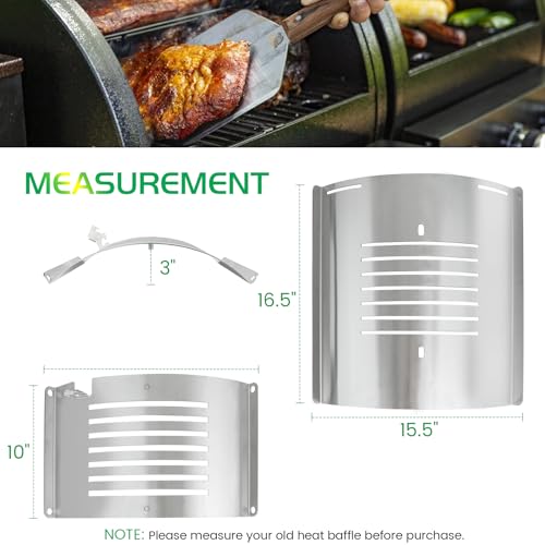 Flame Broiler Kit for Pit Boss PB1100PSC2 PB1230 Pellet Gas Combo Grills 1230 1230CC Lexington Sportsman Replacement Parts Pitboss Diffuser Heat Deflector Plate Smoker BBQ Accessories - size: For 1230 Series