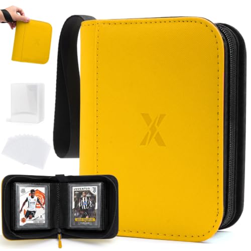 Mini 1 Pocket Top Loader Binder, Upgraded Widened Pages & Spine - color: Yellow, size: 1