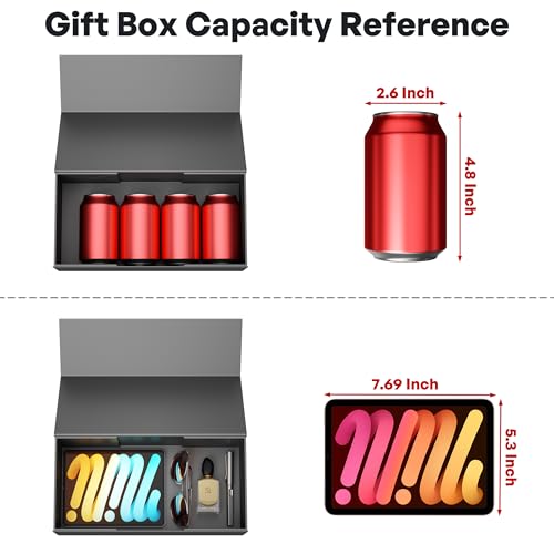 RYDDOY Black Gift Box, 12x6x4'' Gift Boxes with Lids for Presents - color: Black, size: 12 x 6 x 4 Inch