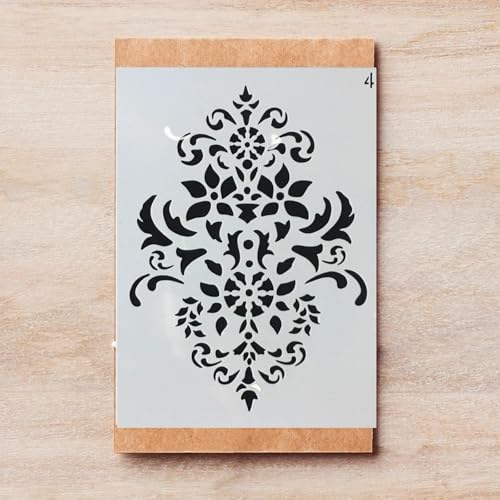 TIAMECH A4 Reusable Vintage Floral Totem Stencil for Painting - style: Vintage Floral Totem