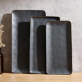 Famiware Serving Platters Set of 3 Sizes - Rectangular, Matte Dark Charcoal - color: Matte Dark Charcoal