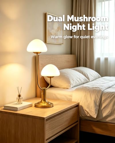 Lightdot Gold Mushroom Table Lamp for Bedroom Dimmable Cute Desk Lamp - color: 07-Gold-Mushroom-2U