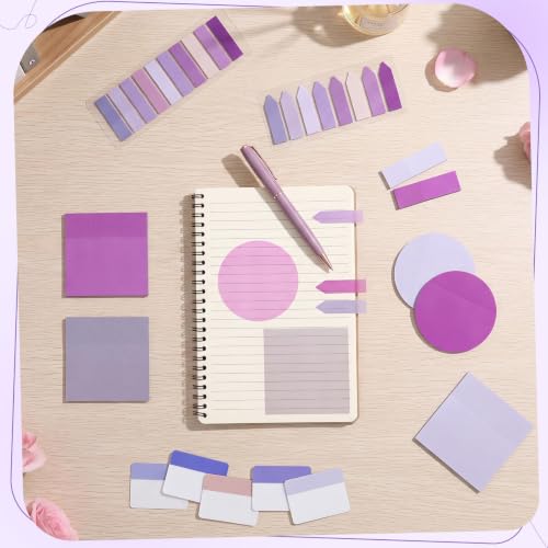 Glenmal Transparent Sticky Note Set, 910 Sheets,Purple - color: Purple