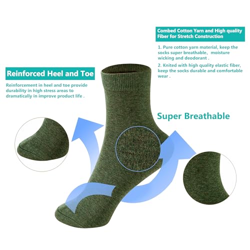 MAGIARTE Womens Mini Crew Cotton Socks,6 Pairs - color: Color#05