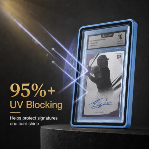 PSA Slab Case, Magnetic 9-Point Lock Display Protector,Blue - color: Light Blue
