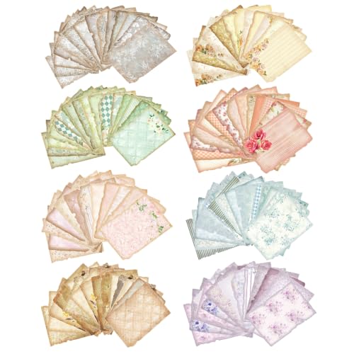 240 Sheets Vintage Floral Scrapbook Paper - 8 Aesthetic Floral Themed Patterns with Burnt Vintage Edges,DIY Craft Paper for Junk Journals, Planners, Scrapbooking, Collage, 3.94 X 5.51 Inch - color: Multicolor 16
