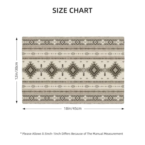 Aztec Placemats Set of 4, Linen Washable Table Mats 12 x 18 Inch, Southwestern Geometric Place Mats for Dining Table Kitchen Boho Farmhouse Decor - color: Gray Aztec, size: 12x18"Placemats x4