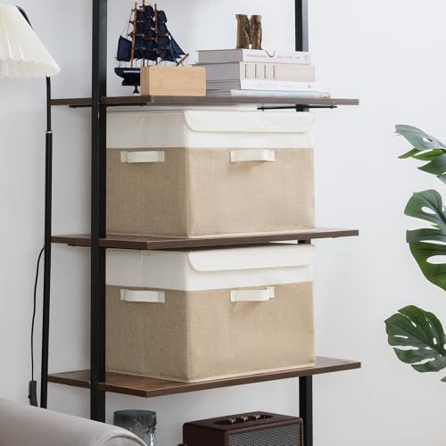 GRANNY SAYS Memory Keepsake Storage Box, Fabric Storage Bins with Lids - color: Khaki & White, size: Extra Large