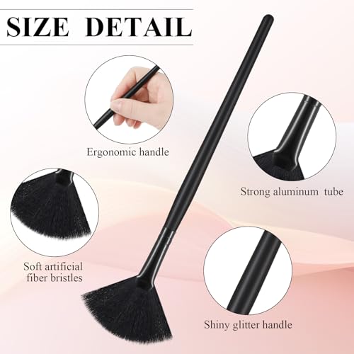 Maitys 9 Pieces Facial Fan Mask Brushes, Full Black - color: Full Black