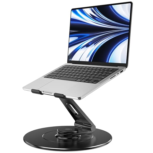 LOXP Ultra-Stable Laptop Stand for Desk with Larger Base - color: Glossy Black
