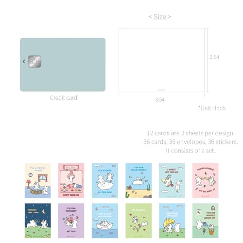Monolike Day-by-day Card, Willy Kelly - Mix 36 Mini Postcards, 36 envelopes, 36 stickers Package - color: Willy Kelly