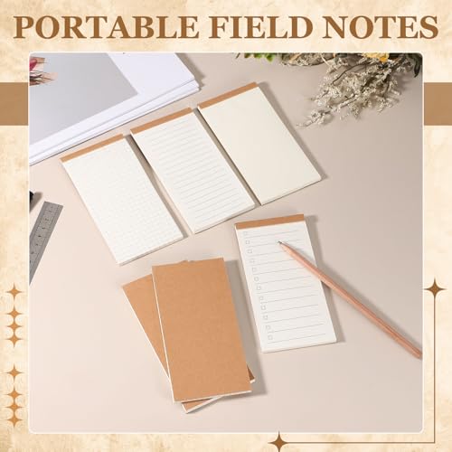 PATIKIL Portable Field Notes, 4 Pcs Small Notepads 50 Sheets Pocket Notebooks Memo Books to Do List Organizer Planner Daily for Work Office Journey, Grid - style: Grid