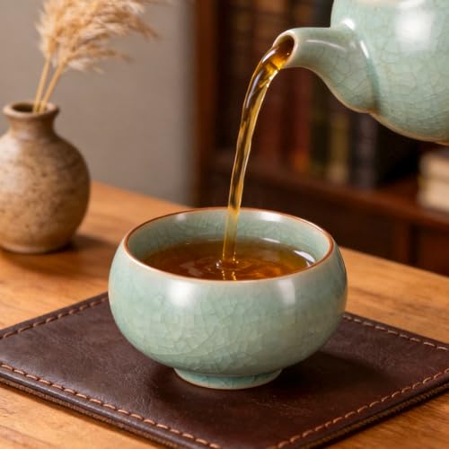 KAMMAK Japanese Tea Cups, 4.7 Oz Small Handmade Ceramic Teacups, Set of 2 - style: GN07