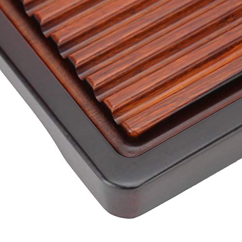 Fdit Tea Tray, Chinese Kung Fu Tea Serving Tray with Drainage Design 15.6 x 5.5 inch Tea Table Set for Home Office Kitchen