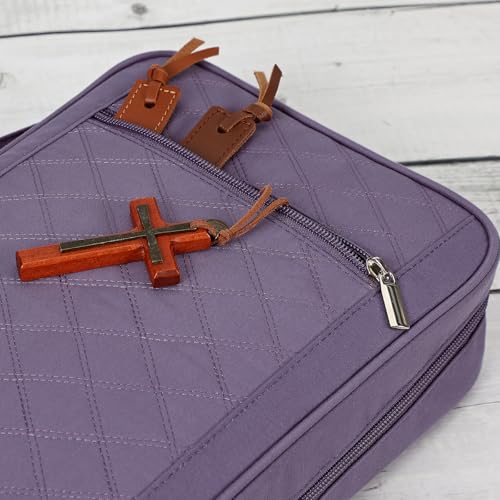 FINDCOZY Bible Cover for Women, Large Carrying Case for Regular Bible - color: Purple, size: Large