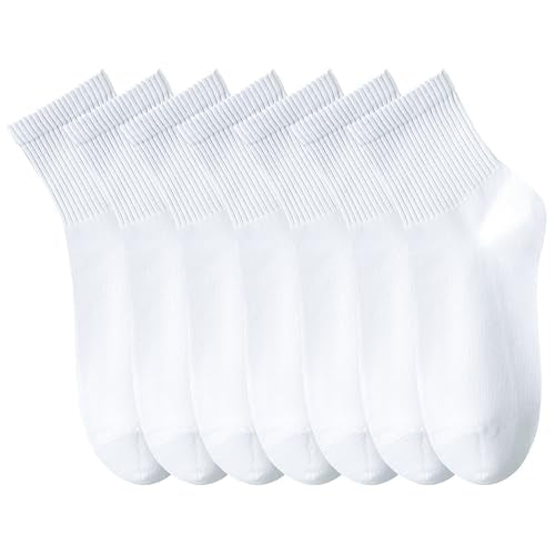 Women's Cotton Quarter Crew Socks - color: 09 White - 7 Pairs