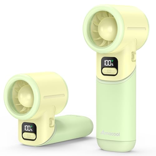AMACOOL Portable Handheld Turbo Fan, Max 20 Hours Runtime, Gifts for Women - color: Light Green