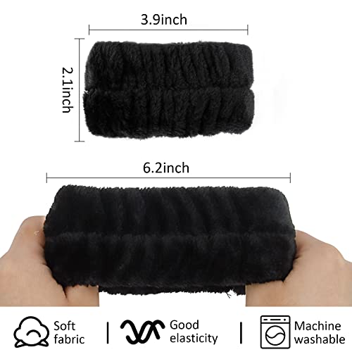 WHAVEL 6 Pairs Wrist Towels, Absorbent Spa Sweatbands to Prevent Liquid from Spilling Down Arms - color: C.Black