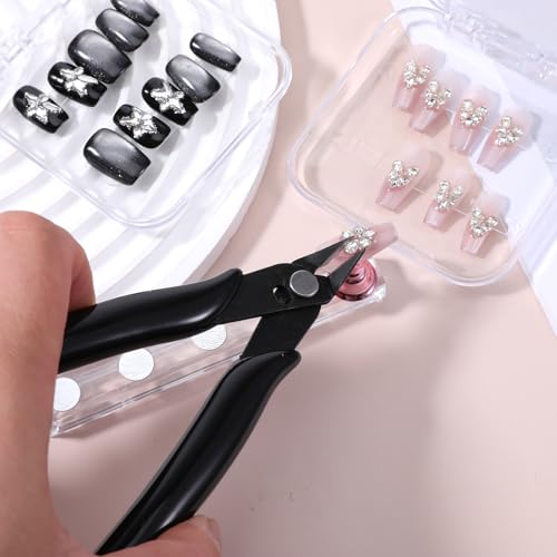 Rhinestone Remover, Black 5" Metal Nail Art Scissors, Rhinestone Remover Nipper, Nail Art Decorations Removers DIY Tool Accessory - color: Black
