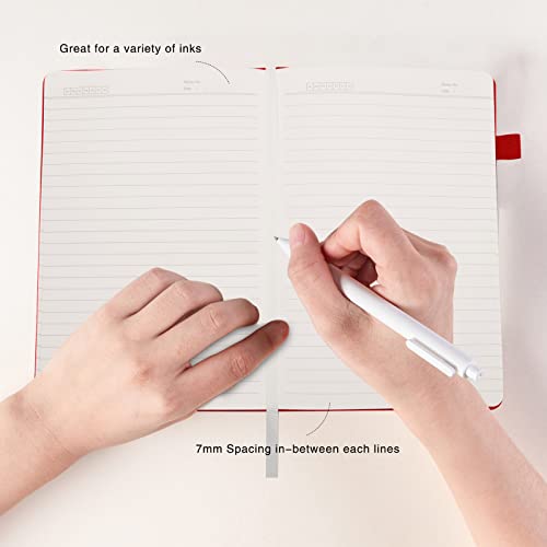 Lined Journal Notebooks with Pen Loop, Hardcover Notebook Journal for Work, 100Gsm Premium Thick Paper with Inner Pocket, Medium 5.7''''x8.4'''', ?bright Red, Ruled, 1 Pack - color: Bright-red, size: 1 Pack