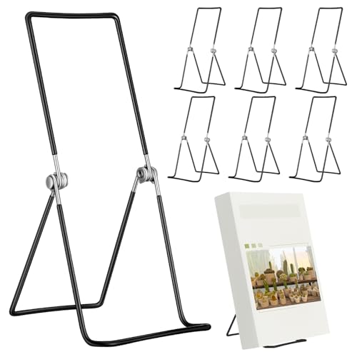 6 Pack 9.17 Inch Large Metal Book Stand for Display Adjustable - size: 9.17 Inch