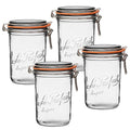Le Parfait Super Terrine 1L (32oz) Glass Canning Jar, Wire Bail Lid, 4 Pk - color: 1L (Set/4)