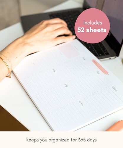 Lamare Weekly Planner Notepad – Premium Undated Weekly To Do List Notepad - color: schedule pink