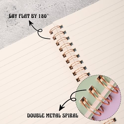 MGGAO 3 Pcs Spiral Notebooks For Women, Aesthetic College Ruled Journal - color: Pack 2