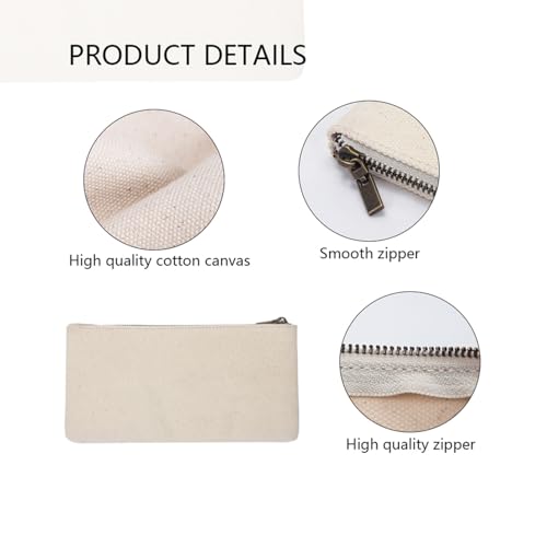 Slim Pencil Case Small Pencil Pouch Pen Case (Canvas Black) - color: Black
