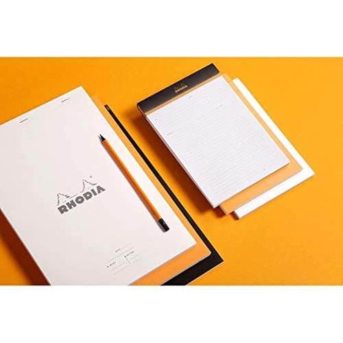 Rhodia cf16401 Notepad, No. 16 (A5), 80 Sheets, Meeting Ruled, Water Repellent Cover, Perforated, PEFC Certified, White - color: white, size: No.16(A5)14.8×21cm, style: Meeting ruled