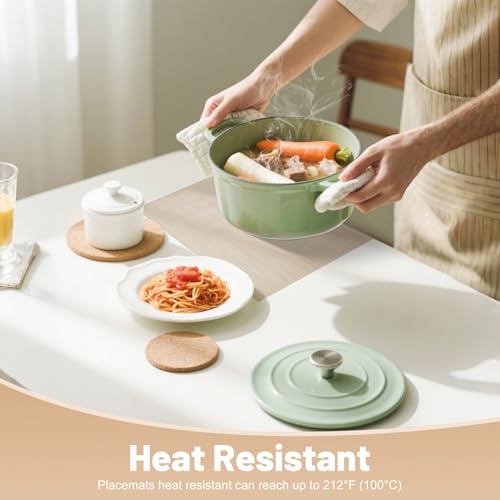 Placemats Set of 6，Non-Slip PVC Weave Table Mats Easy to Clean，Heat Resistant Place Mats for Kitchen Dining Table Decoration Indoor Outdoor，Beige White - color: Beige White