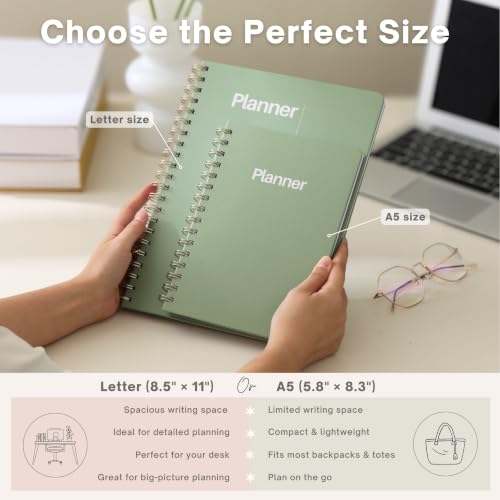 Undated Weekly Planner, 8.5" x 11", Dashboard Layout, Green - color: Green, size: 8.5" x 11" (Letter)