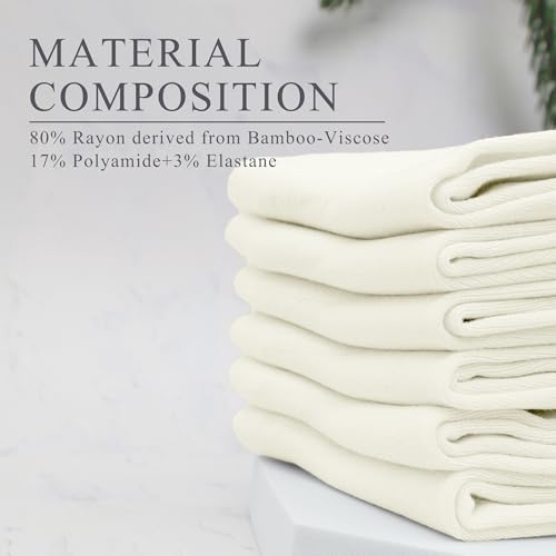 Women Thin Socks Rayon Bamboo Ankle Silky Quarter Anti Odor Casual Summer Socks 6 Pairs - color: Cream, size: 3-7