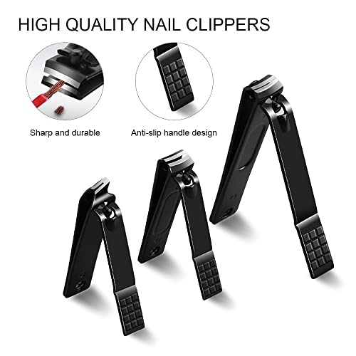 ZIZZON Manicure Set 18 in 1 Professional Pedicure Set Nail scissors Grooming Kit with Leather Travel Case (Black/Red) - color: Black Red