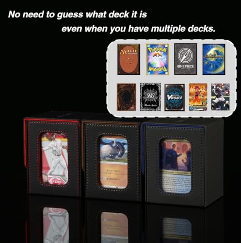 Venssu MTG Deck Box with Commander Display, Fits TCG Cards (Black＆Green) - color: Black＆Green